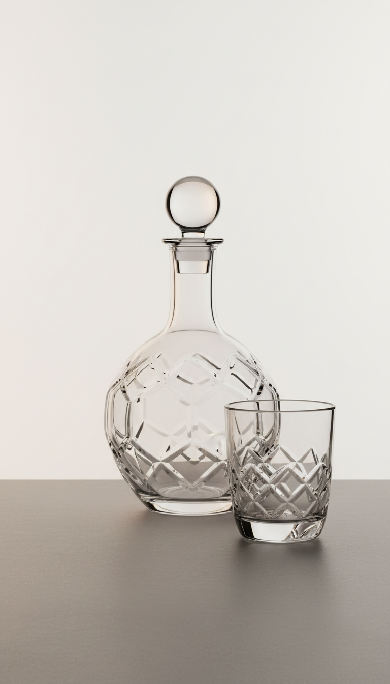 set de jarra y vaso cristal tallado
